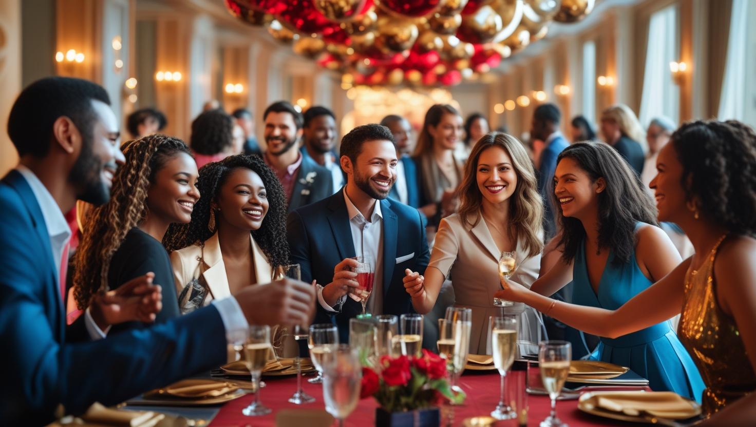 main image to go with blog post The Ultimate Guide to A Successful Event People at a party giving a toast