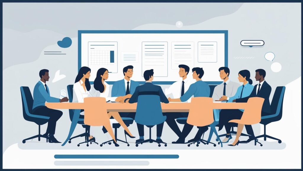 Illustration of people in a meeting