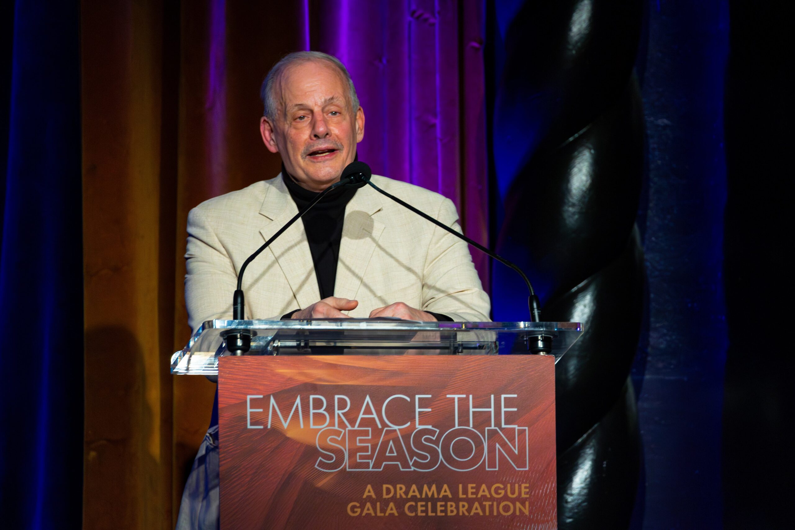 Man at podium Embrace the Season, A Drama League Gala Celebration, 2023