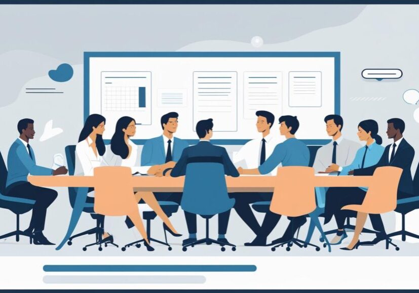 Illustration of people in a meeting